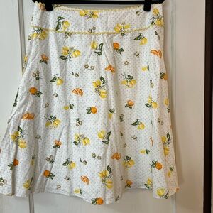 Liz Claiborne Lemon Printed Linen Blend Skirt